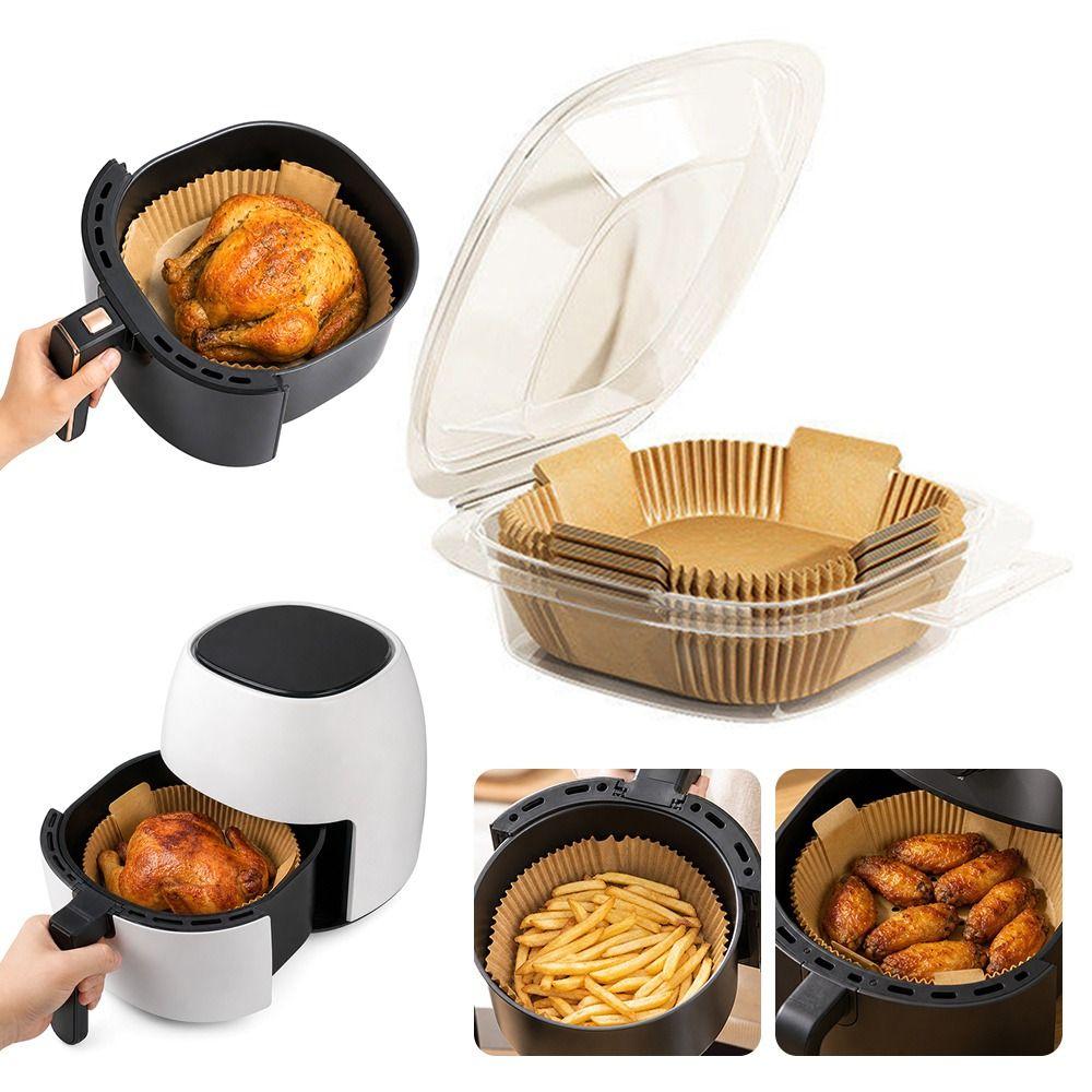 50Pcs Oil Proof Disposable Paper Liners Square Baking Paper Tray New Air Fryer Paper Liners