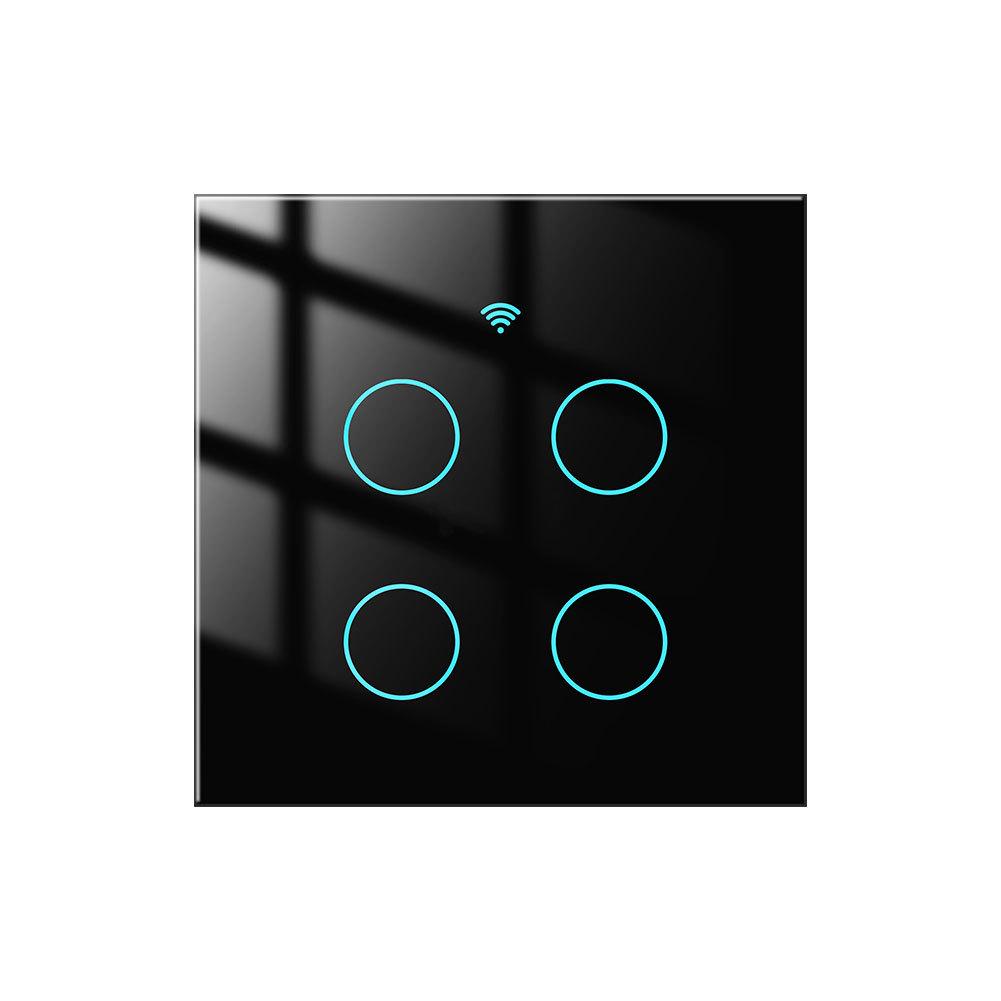 Smart Home WiFi Light Switch: 4-Gang Touch Control, App Timer, Alexa Voice Compatible