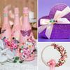 50/100pcs Artificial Fabric Flower and Green Leaf Color Mix Small Ribbon Rose Decoration for Crafts DIY Sewing Decoration