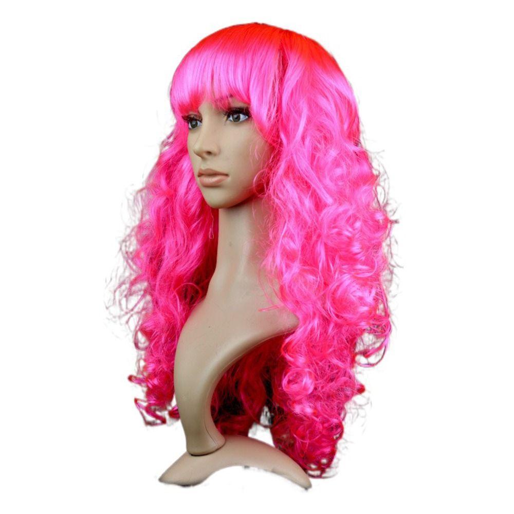 Dress Up Carnival Long Wig Funny Lady Colored Wig Cosplay Party Curly Hair Birthday Party
