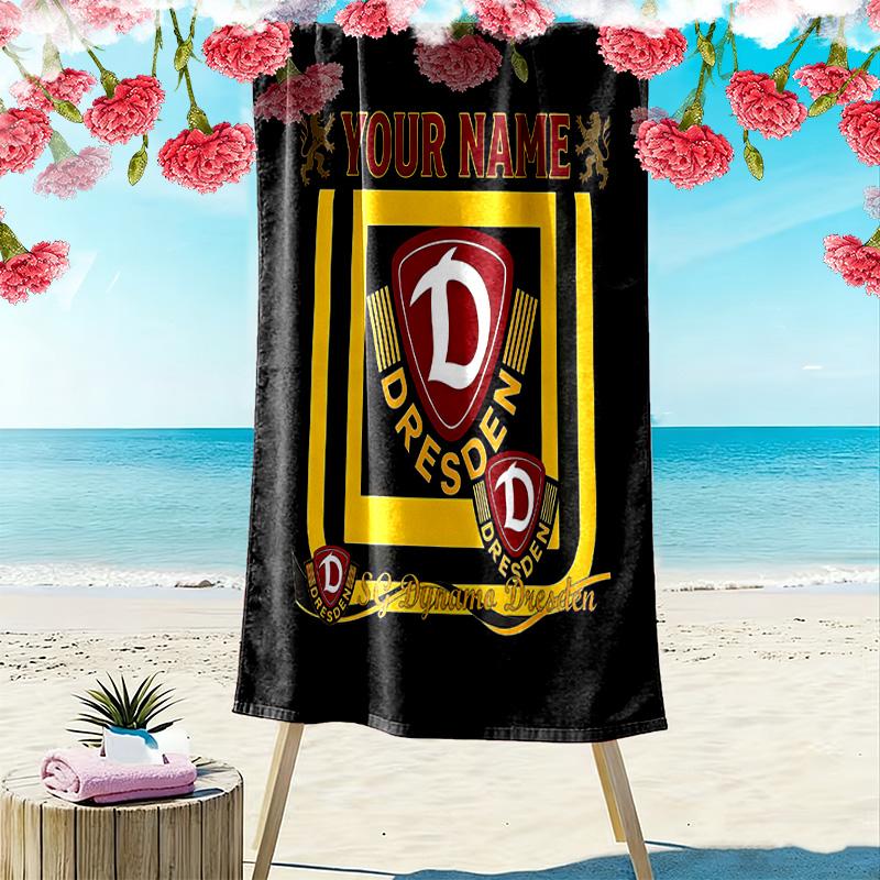Dynamo Dresden Custom Name Print Beach Towel Large Soft Quick Dry Towel For Beach Camping Swimming