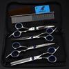 Napsen 6" Stainless Steel Pet Grooming Shears Set - 4-Piece Bright Polish Straight & Curved Shears