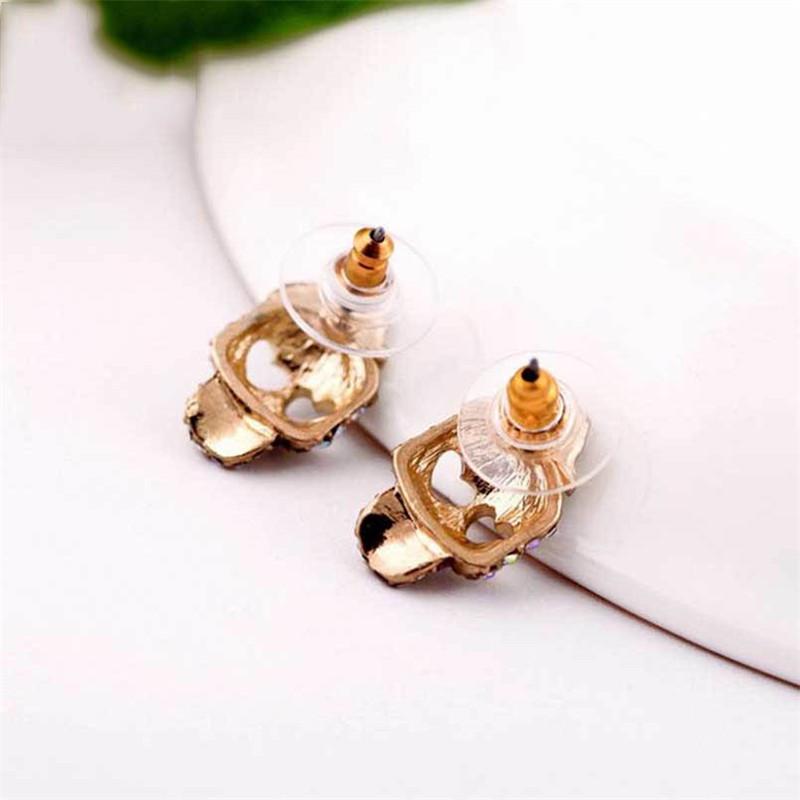 Retro Rosen Totenkopf Ohrstecker Schleife Piercing Ohrringe für Frauen Mädchen Gothic Punk Schmuck