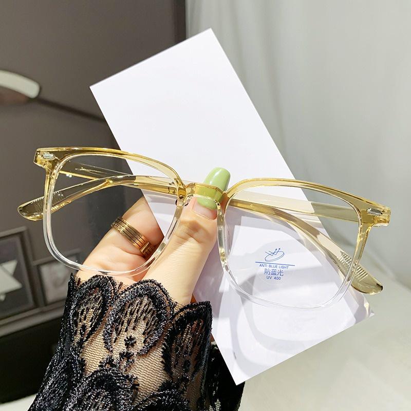 Anti-blue Light Radiation Anti-fatigue Glasses Femal Male Korean Goggles Big Face Plain Face Transparent Eye Frame