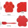Dog Licking Mat for Anxiety Peanut Butter Slow Feeder Bowls Licking Pad with Strong Suction to Wall for Pet Bathing,Grooming,and Dog Training (Red)