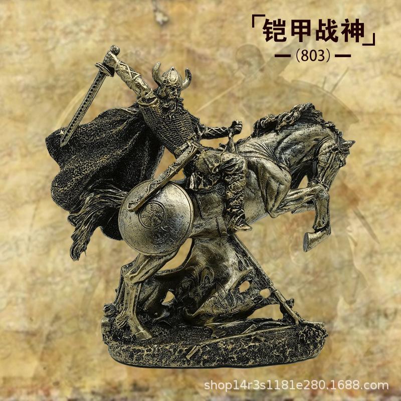 Medieval Samurai Armor Model Vintage Roman Armor Warrior Creative Bar Ornament Crafts Knight War Horse