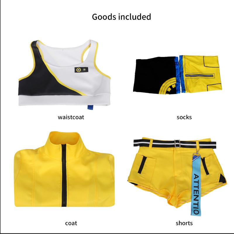 

Мику Аниме Хатсунэ Косплей 17-я годовщина Желтый Костюм Вечеринка Маскарадный Костюм Набор L