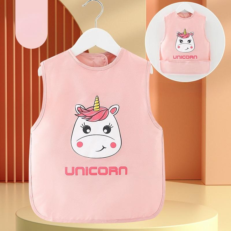 Cartoon Waterproof Kawaii Children Sleeveless Bibs Meal Burp Cloth Anti Dirty Apron Elephant Giraffe Feeding Accessories