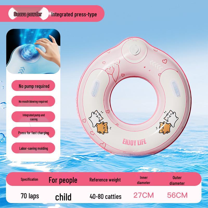 Thickened Portable Inflatable Swim Ring for Adults - Casual Water Sports