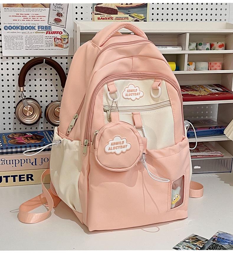 High-value Soft Girl Girl Backpack Small Ins Mini Small Bag Female College Student Spring Outing Two-piece Backpack