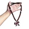 Mode Persönlichkeit Maillard Rot Schleife Anhänger Braun Plüsch Halskette für Damen Herbst Winter Retro Pullover Kette Zubehör Schmuck