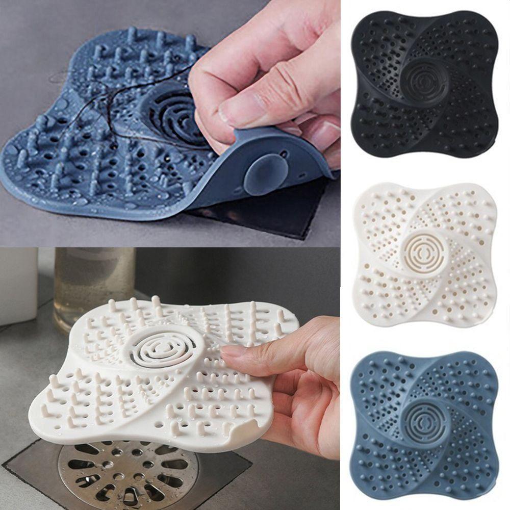 Floor Drain Sink Strainer Square Shape Mesh Trap Shower Drain Pad  Kitchen Bathroom Accessories