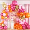 Summer Tropica Theme Hot Pink Orange Balloons Garland Pastel Pink Gold Balloon Arch Kit Wedding Birthday Party Decoration Globos