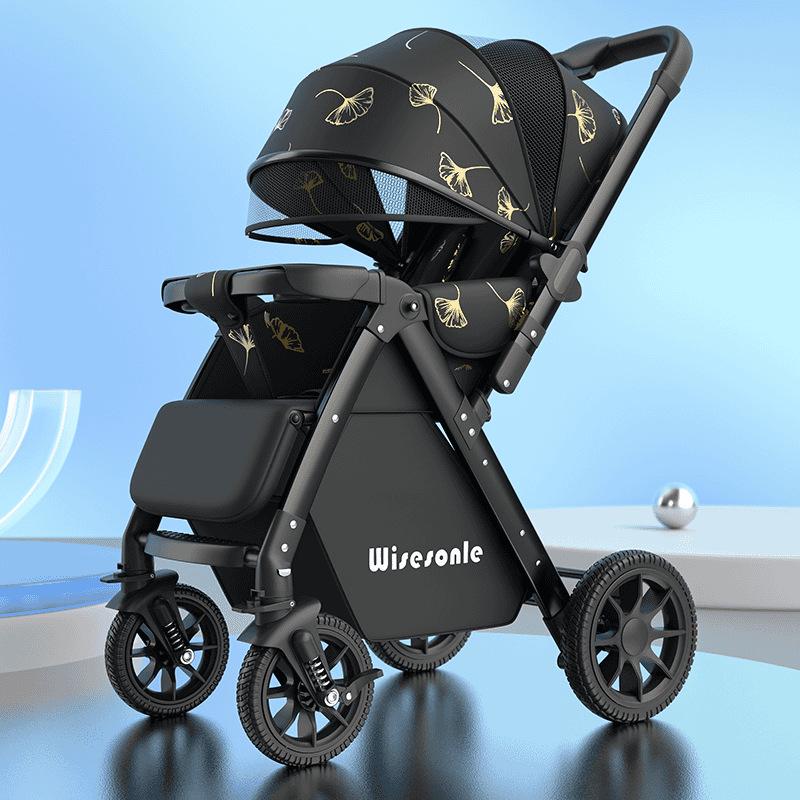 Reversible Baby Stroller: Sit & Lie, Foldable, Lightweight, High Landscape, 0-3 Years, Baby Carriage.