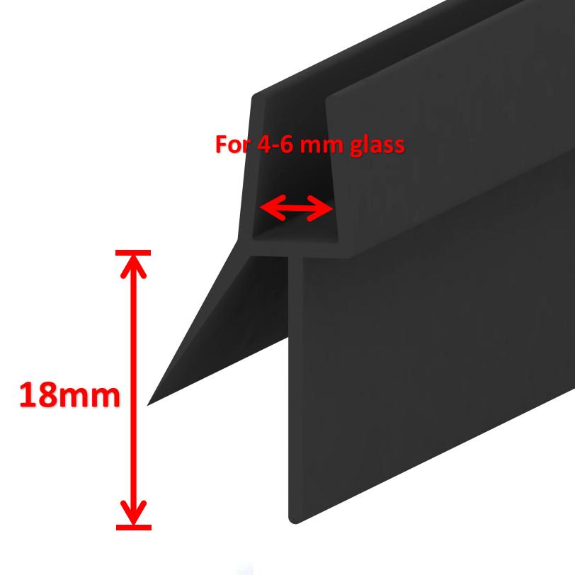 Bath Shower Screen Door Seal Strip for 4-6mm Glass Glue-free Waterproof Weatherstrip 50cm PVC Sealing Strip Bathroom Accessories