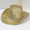 Women's Gender-neutral, European and American Style Top Hat Accessories, Flower Diamond Rhinestone Belt, Wide-brimmed Hat, Suitable for Carnival Wear