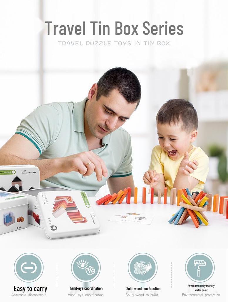 Portable Educational Travel Kit: Kindergarten Building Blocks & Magic Cube Puzzle Toy