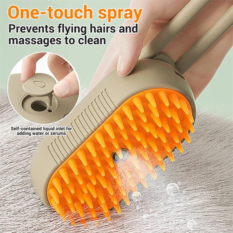 Electric Spray Pet Massage Comb Anti Flying Hair Remover Bath Brush Dog Cat Grooming Tool One Button Spray Cleaning Groomer