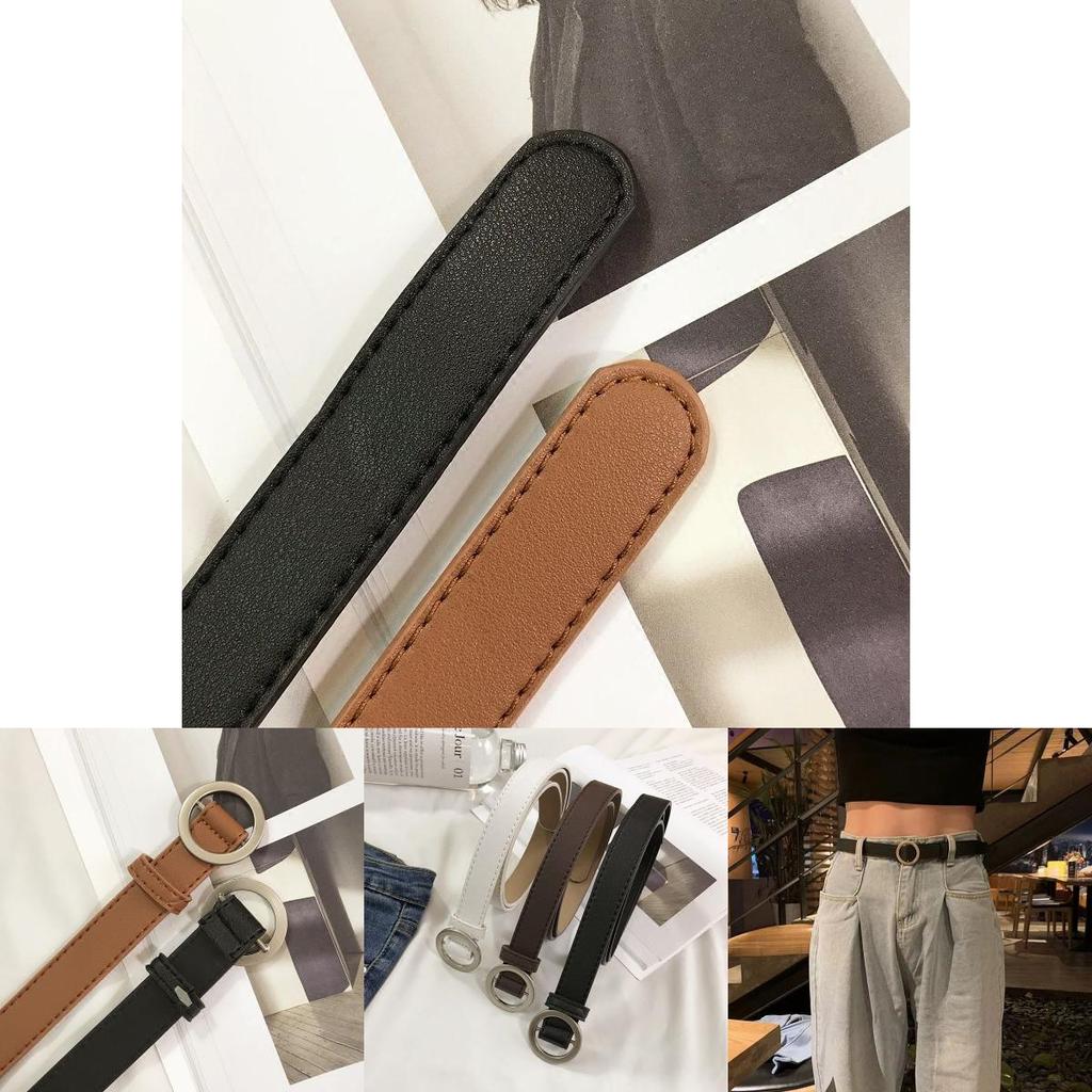 Elegant Black Pu Women's Belt Stylish Korean Design Minimalist Adjustable Fashion Accessory