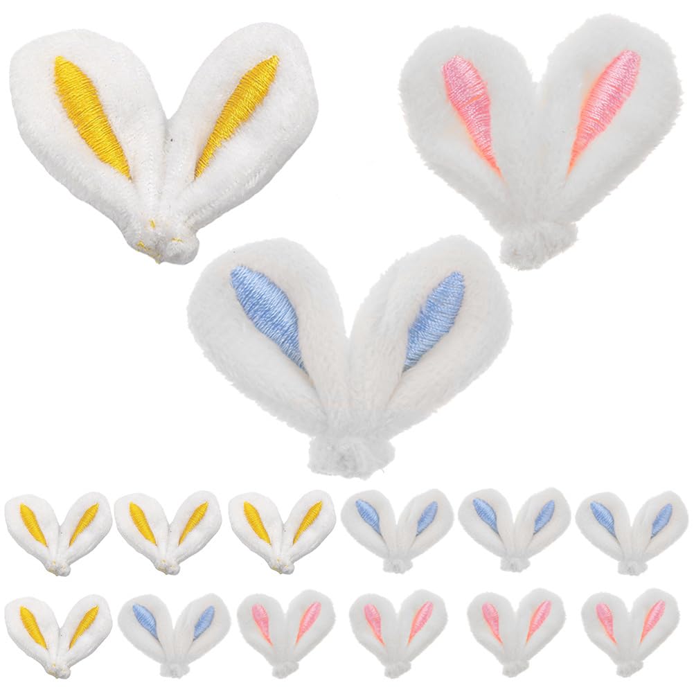 MAGICLULU 30pcs Plush Bunny Ear Hair Clip Decoration Easter DIY Rabbit Ears Hairpins Hair Barrettes Headwear Fabric Charm DIY Craft Easter Party