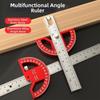 Multi-functional Angle Ruler Adjustable Inch & Metric Measuring Ruler Woodworking Right Angle Try Square Handyman Use