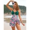 New year's new one-piece skirt swimsuit color block swimsuit multi-color direct supply