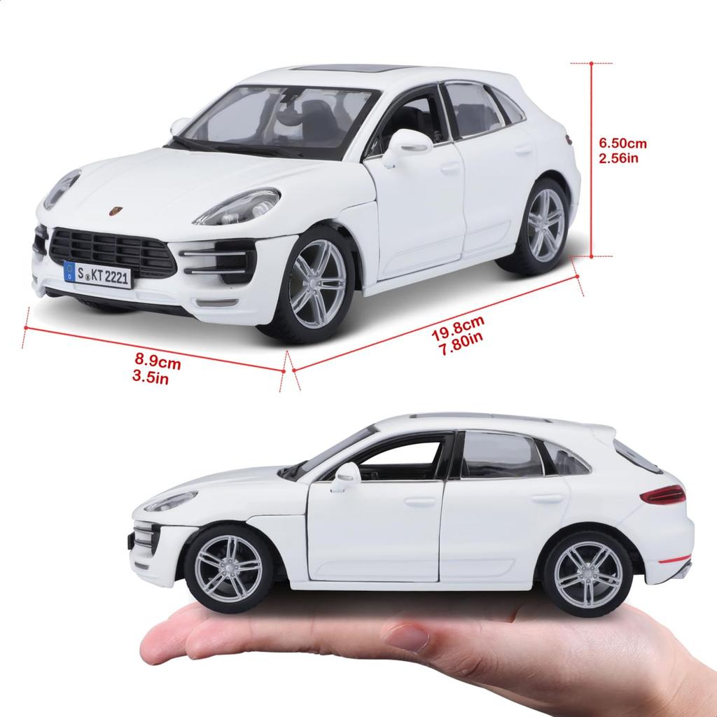 Bburago Porsche Macan White Diecast Model Finished Product WT 1/24 / Car, 18-21077
