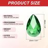 PATIKIL 10-Pack Suncatcher 38mm Teardrop Crystal Ball Hanging Crystal Prism for Window Decoration DIY Dark Green
