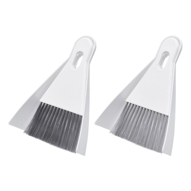 Dense Brush Dustpan Combination Modifiable Brush Space Saving Design Compact Desktop Broom And Dustpan Set