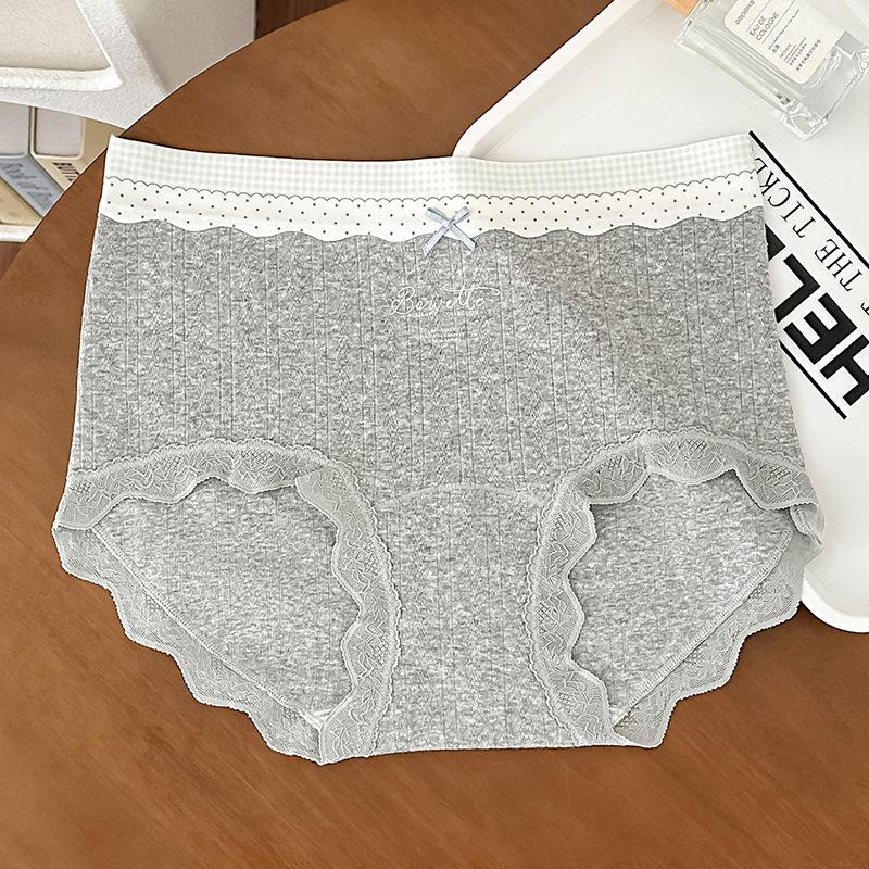 Women's Summer Cotton Jacquard Print 10A Bacteri Resistant Mid Waist Breathable Briefs