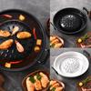 All-In-One Hot Pot And Grill Reusable Fish Grill Basket Sturdy Wearresistant BBQ Grill Pan For Use Multi-Function Grilling Tray