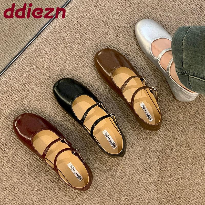 Fashion Fashion Buckle Strap Ladies Mary Janes Flats Shoes Female Round Toe Footwear Shallow Women Ballet Flats Dance Shoes lady