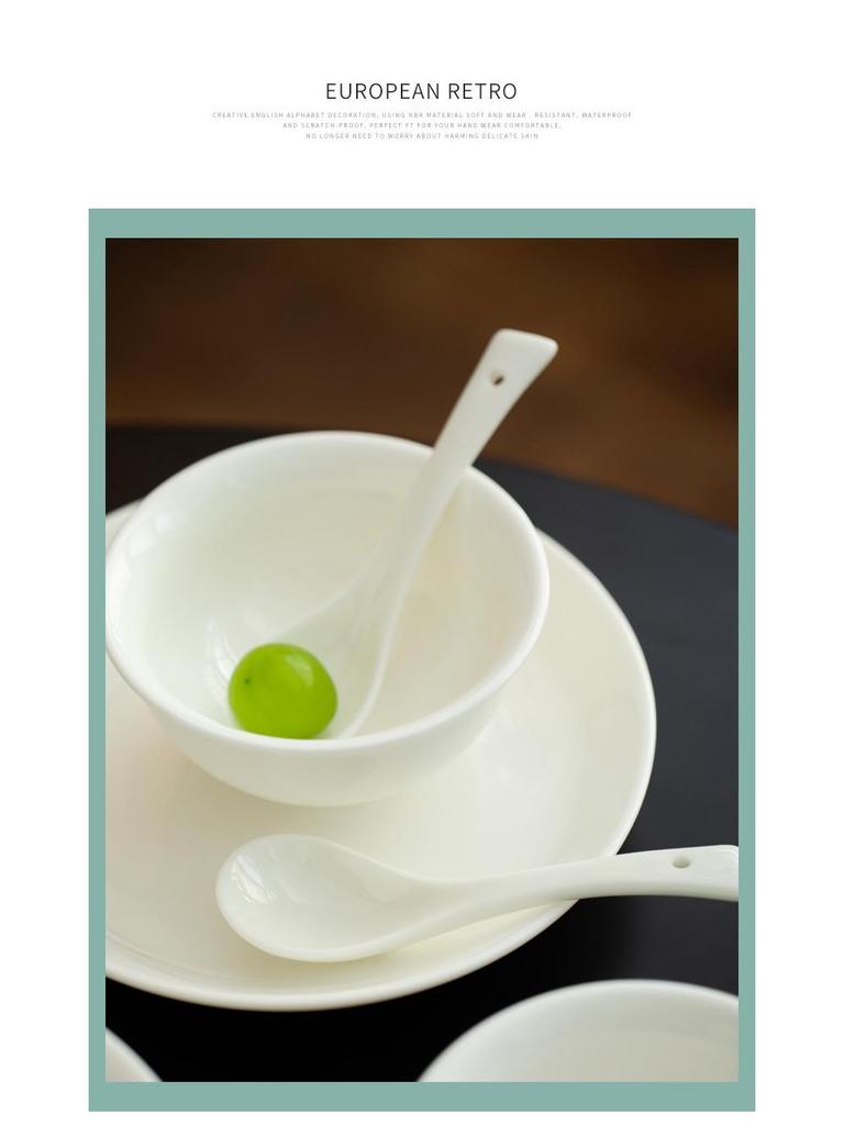 Dehua White Porcelain Ceramics: 12ml Small Soup & Teaspoon for Household & Restaurant Use