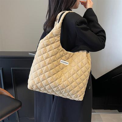 Nische Einfache Und Vielseitige Umhängetasche Arbeitsweg Herbst Und Winter Trend Mode Baumwollkleidung Tragetasche