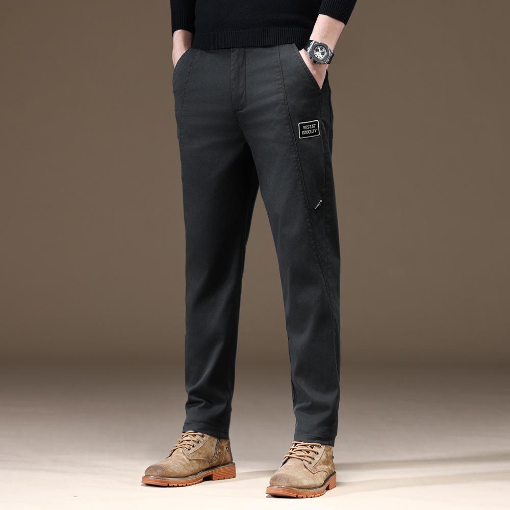 Business Casual Pants Men's Autumn Fashion Trend Splicing Straight Slim Pants