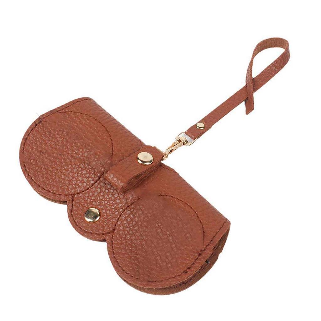 Sunglasses Leather Storage Bag with Wrist Strap Sunglasses Cases for Carrying Glasses Coins Keys