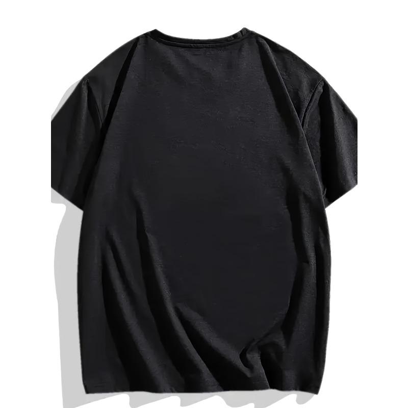 European sizes Men'Soft Breathable T-Shirt with Crescent Moon Print - Spiritual Gift, Casual Wear,Crew Neck Tee Suitable for Everyday Outfits