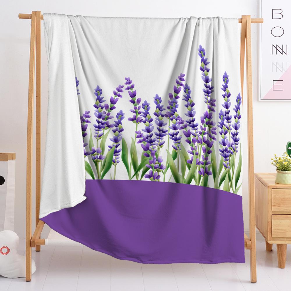 Blanket 2D Digital Printed Flannel Flower Leaf Blanket Blanket Minimum Order
