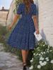 Spring/Summer 2026 Women's Polka Dot Lace-up Dress, Casual Vacation Style