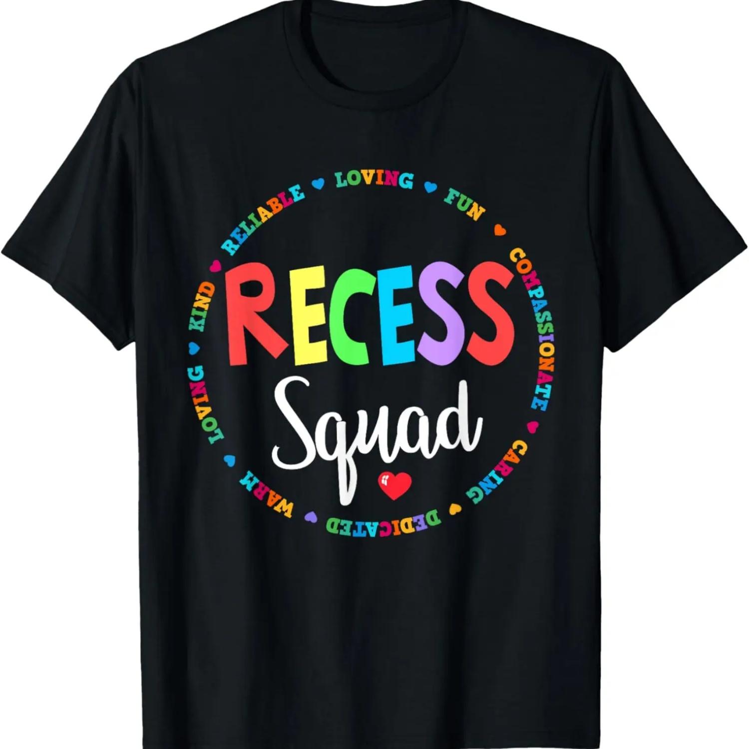 

Funny School Gift for Teachers Students Monitor Recess Crew T-Shirt XXXXXL чёрный