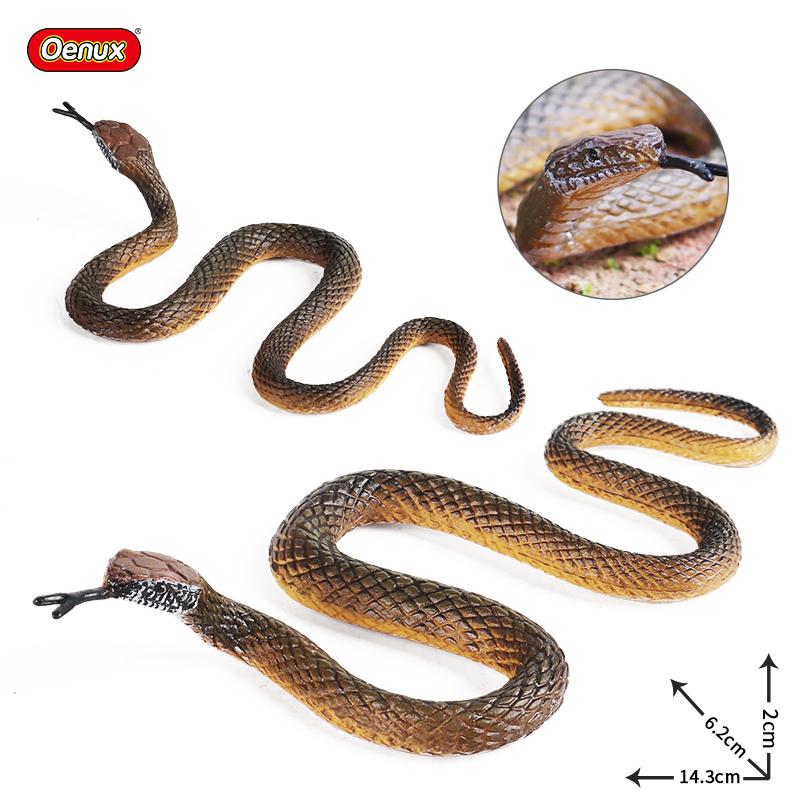 Oenux Simulation Forest Savage Snakes Animals Model Wild Cobra Rattlesnake Python Action Figures Party Favor Decor Kids Toy Gift