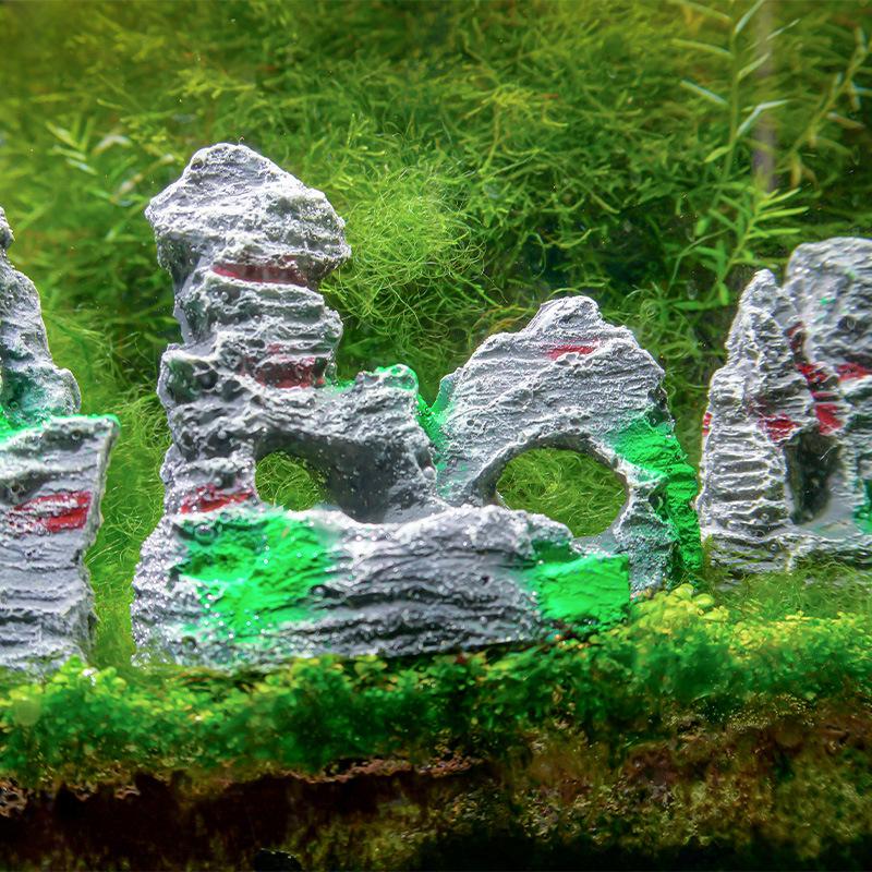 Fischtank- und Aquariendekoration, Kunstharz, Steingarten, Wassergras, Simulation einer Mikrolandschaft, Heimhandwerk und Ornamente