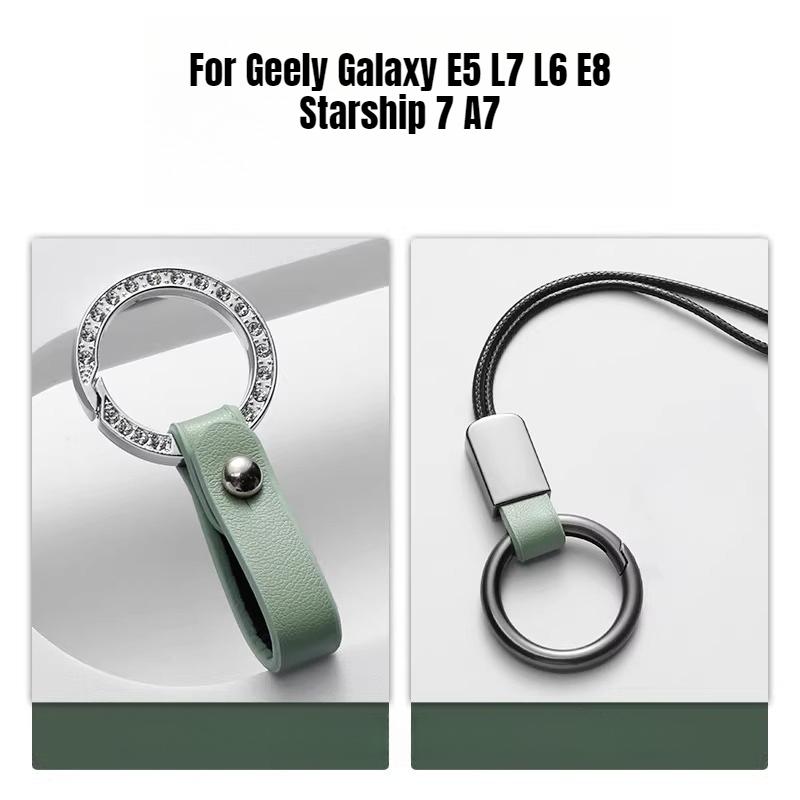 For Geely Galaxy E5 L7 L6 E8 Starship 7 A7 Full Coverage Key Fob Cover Protective Case with Keychain Electric Car Key Fob Cover