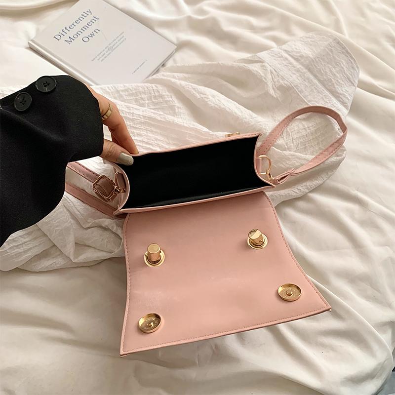 Eine stilvolle einfarbige PU-Material Damen-Schultertasche Handtasche, eine Vielzahl von Macaron-Farben, zart und klein, neu