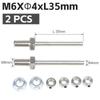 2 Pcs Precision Steel Wheel Axles with Stop Nuts 3/4/5/6MM for RC Aircraft Landing Gear Assembly