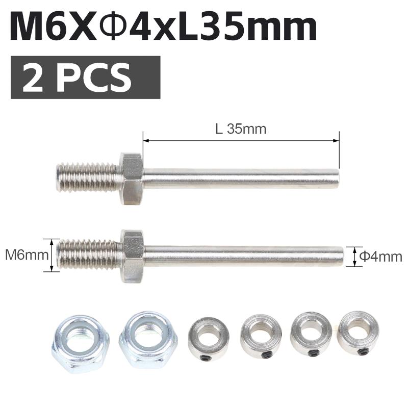 2 Pcs Precision Steel Wheel Axles with Stop Nuts 3/4/5/6MM for RC Aircraft Landing Gear Assembly