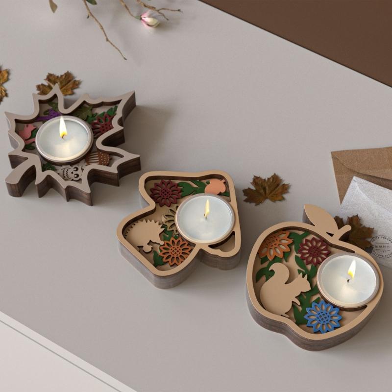 Flexible Silicone Craft Molds Set for Candle Holders and Ornaments, with Fruit, Maple Leaf, and Mushroom Relief Designs for Casting, 3 Molds