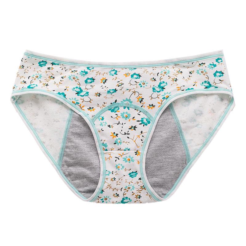 

Leak-proof Floral Men sstrual Cotton Panties - Breathable, Sweat-wicking, Comfortable Women s Underwear XXS зелений/квітковий