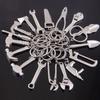 Trendy and personalized simulation tool keychain metal wrench hammer screwdriver outdoor multifunctional mini keychain pendant