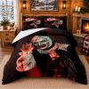 Set Biancheria da Letto 3 Pezzi con Fantasia Terrifier Art the Clown Lenzuolo e Federe per Camera da Letto Interna